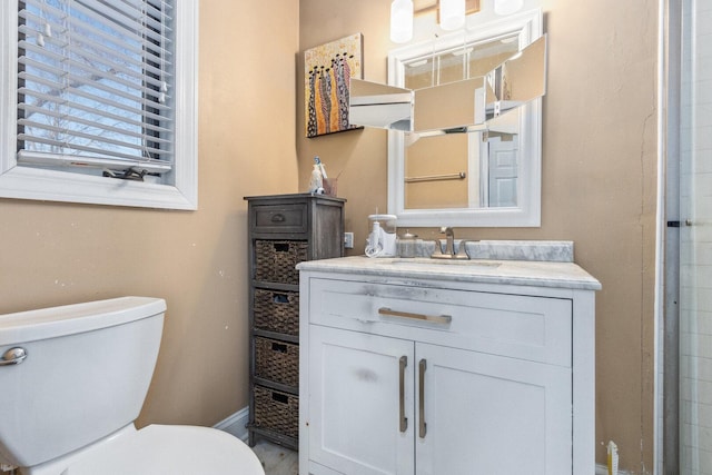 bathroom with toilet and vanity