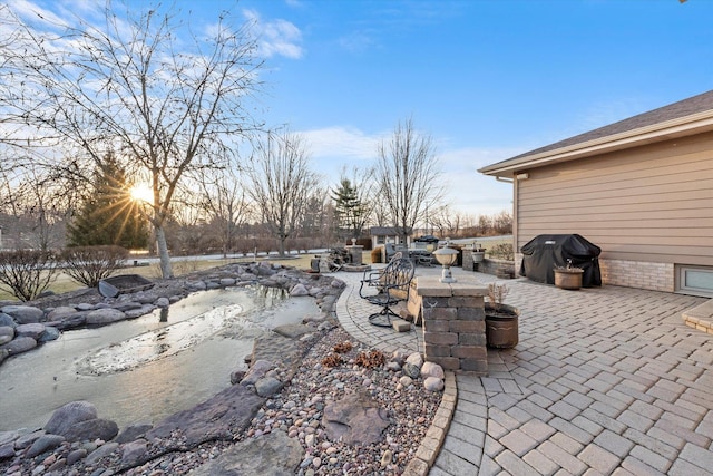 view of patio with grilling area