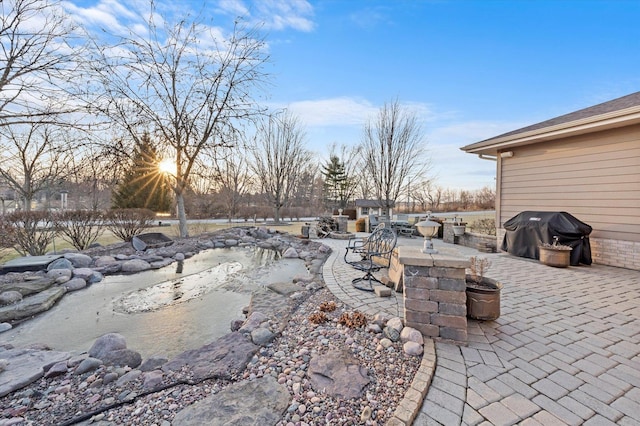 view of patio / terrace with a grill