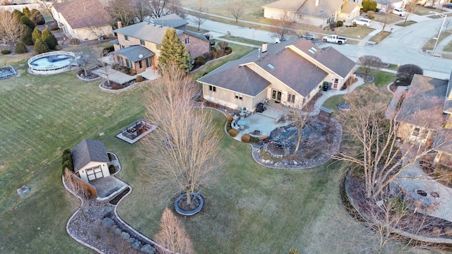 drone / aerial view with a residential view