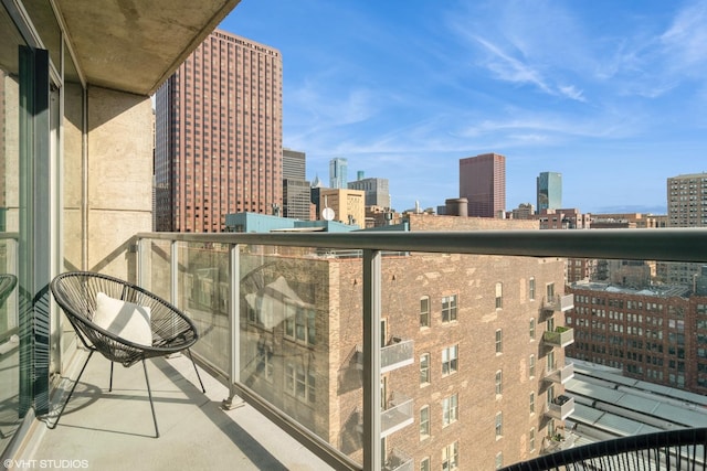 balcony with a city view