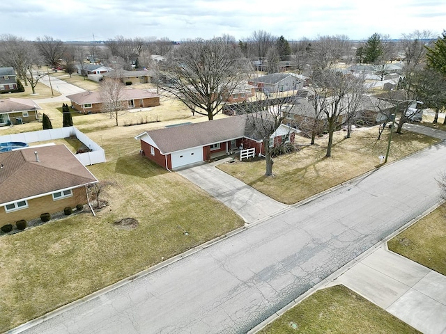 birds eye view of property featuring a residential view