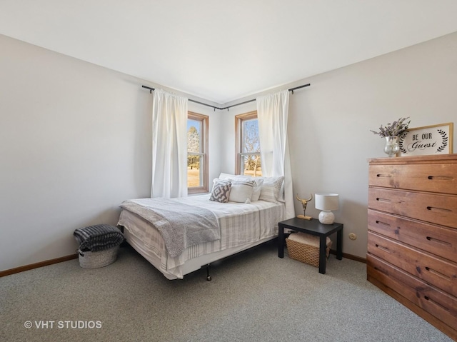 bedroom featuring baseboards and carpet floors