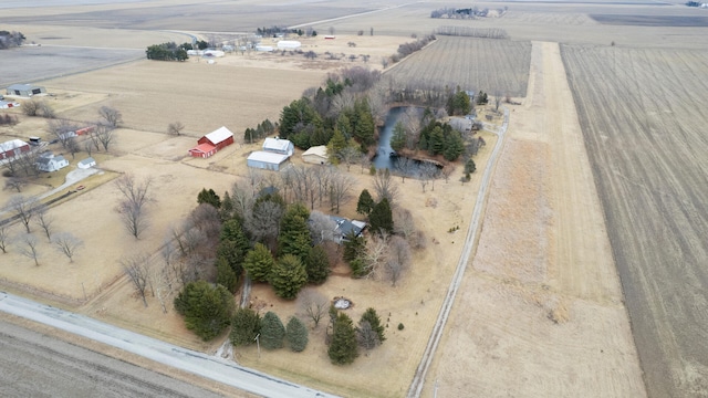 aerial view with a rural view