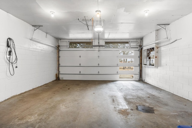 parking deck featuring concrete block wall