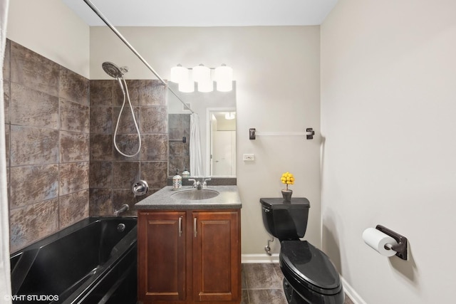 bathroom with vanity and shower / bathtub combination