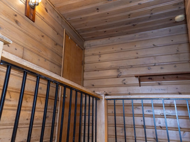 interior space with wooden walls