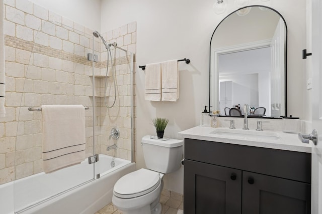 bathroom with  shower combination, vanity, and toilet