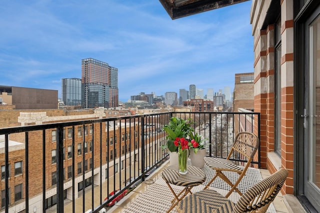 balcony with a city view