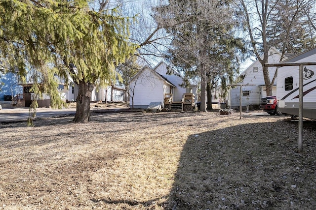 view of yard with a deck