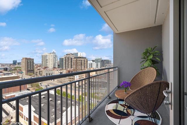 balcony with a view of city