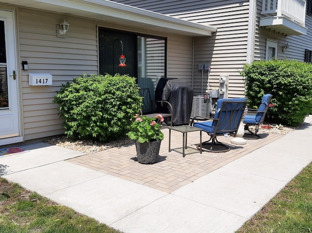 view of patio featuring area for grilling