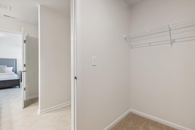 spacious closet with visible vents