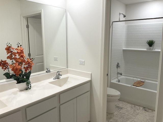 1315 Stonecrop Ln, Joliet, IL 60431 - bathroom featuring vanity, toilet, and shower / washtub combination