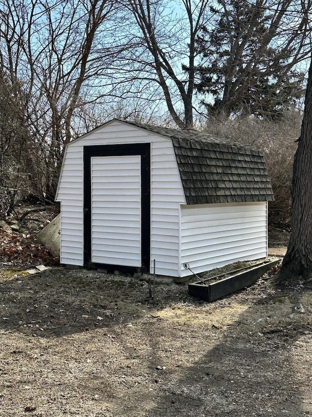 view of shed