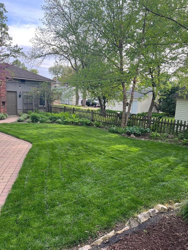 view of yard with fence