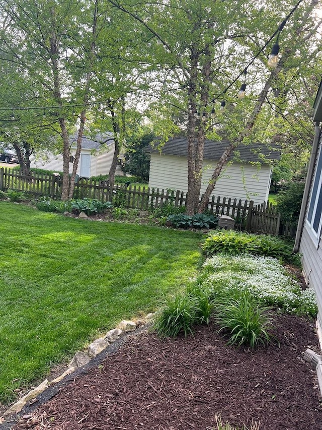 view of yard with fence