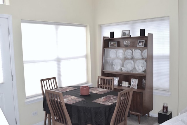 dining area with plenty of natural light