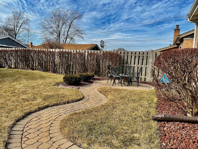 view of yard with fence