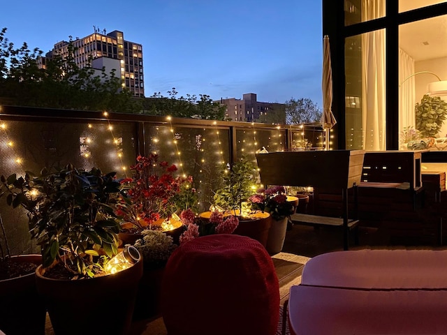 view of patio / terrace with a city view