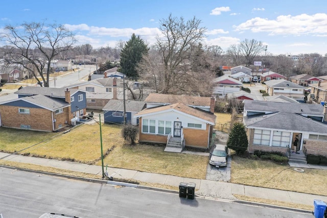 aerial view with a residential view