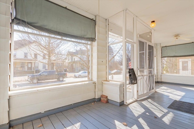 view of unfurnished sunroom