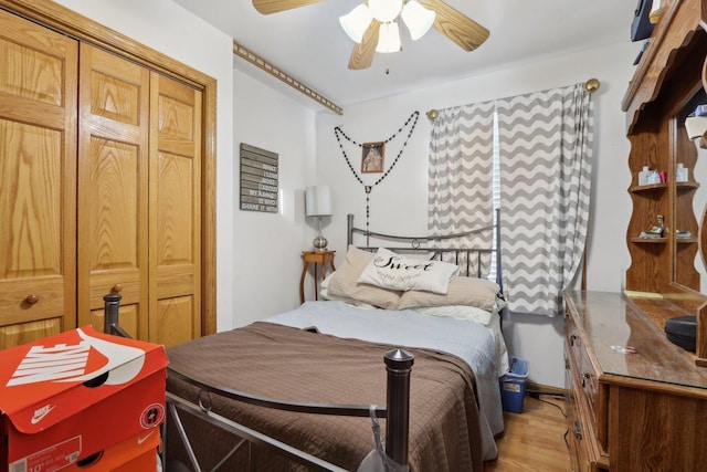 5326 S Nagle Ave, Chicago, IL 60638 - bedroom featuring light wood-style floors and a ceiling fan