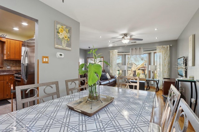 5326 S Nagle Ave, Chicago, IL 60638 - dining space featuring recessed lighting and ceiling fan