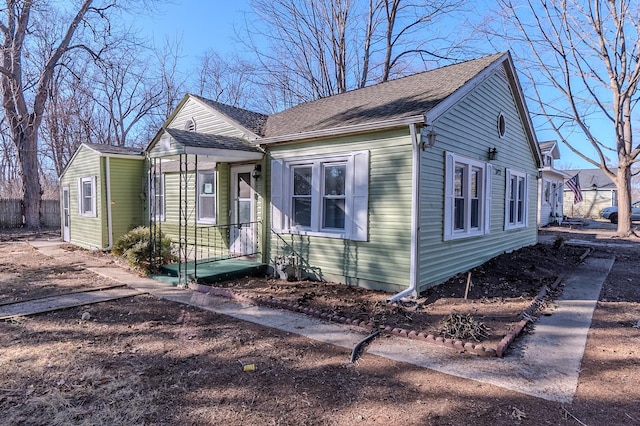 bungalow with roof with shingles