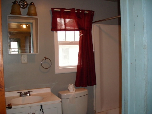 bathroom with toilet and vanity