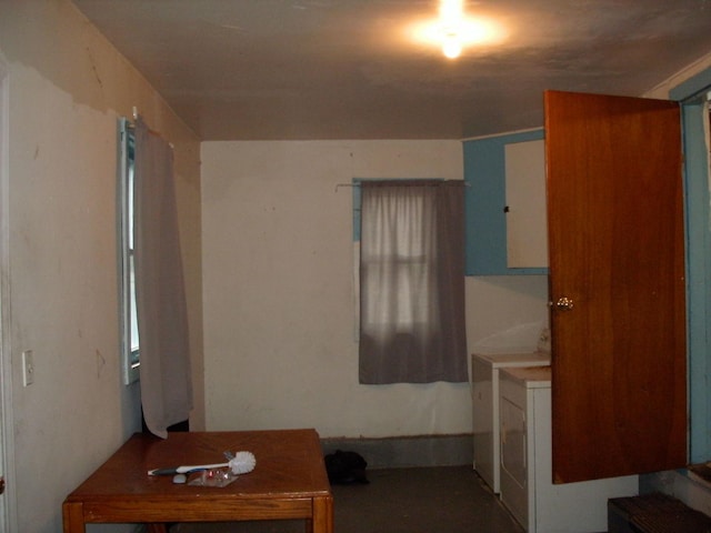 interior space with washer / clothes dryer