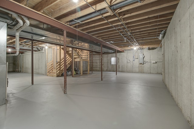 26403 W Red Apple Rd, Plainfield, IL 60585 - unfinished below grade area with electric panel