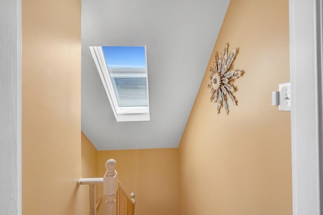 interior space with a skylight