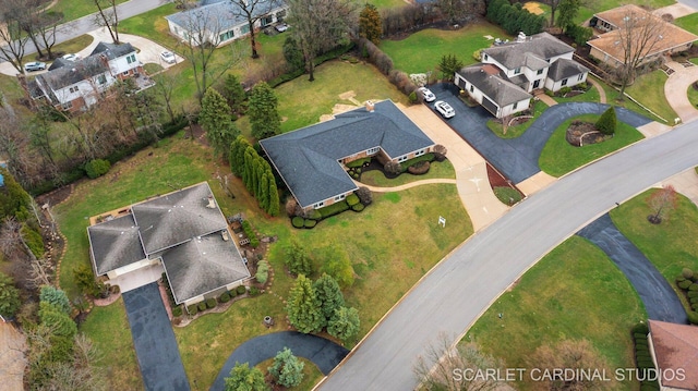 aerial view featuring a residential view