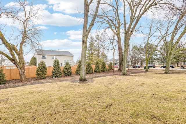 view of yard with fence