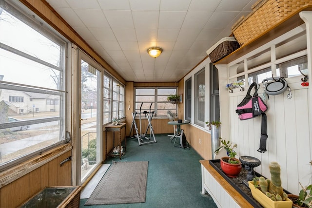 view of unfurnished sunroom