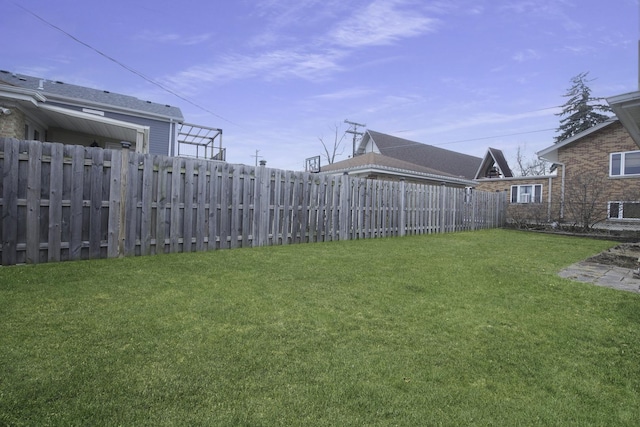 view of yard featuring fence