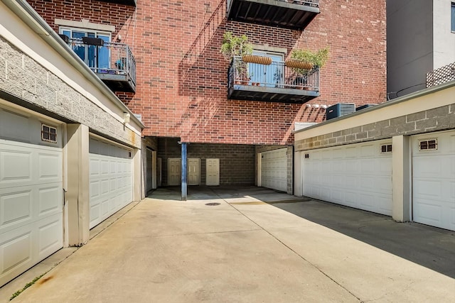 garage with cooling unit