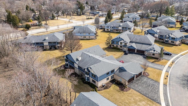 aerial view with a residential view