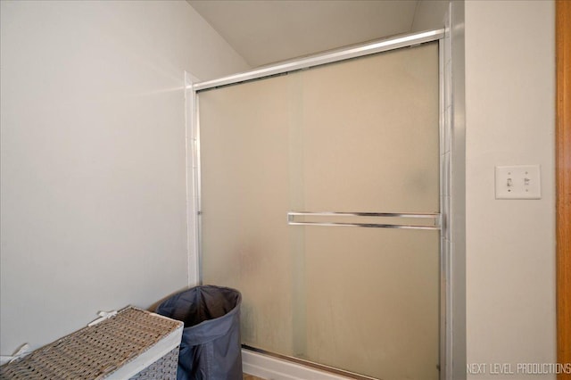 bathroom featuring a stall shower