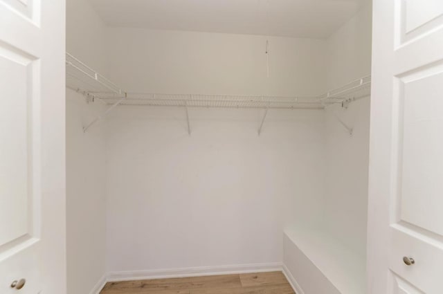 spacious closet with light wood-style flooring