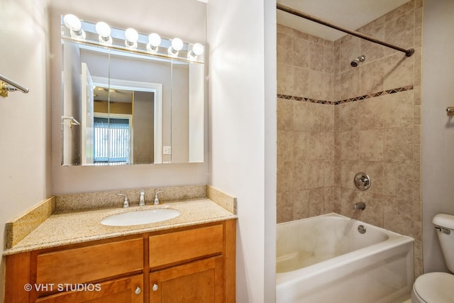 1012 N Bayside Dr, Palatine, IL 60074 - bathroom featuring shower / tub combination, vanity, and toilet