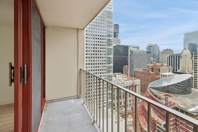 balcony with a view of city