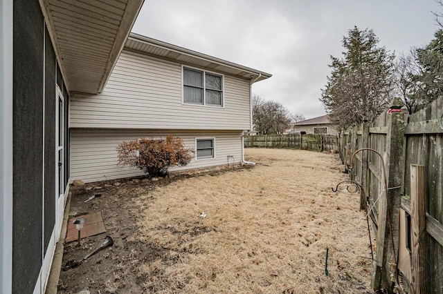 view of home's exterior featuring a fenced backyard