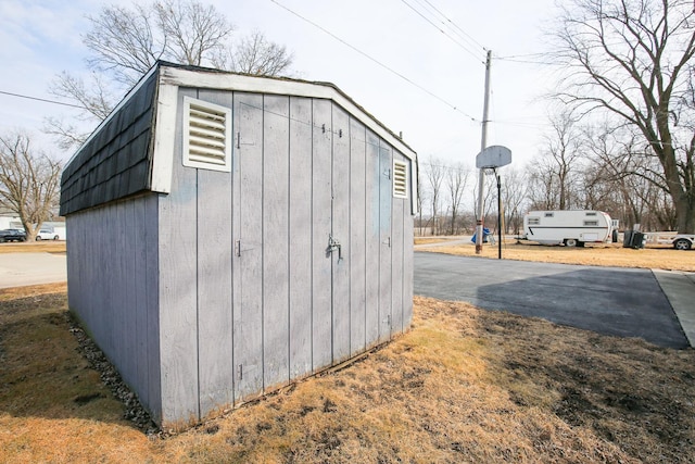 view of shed