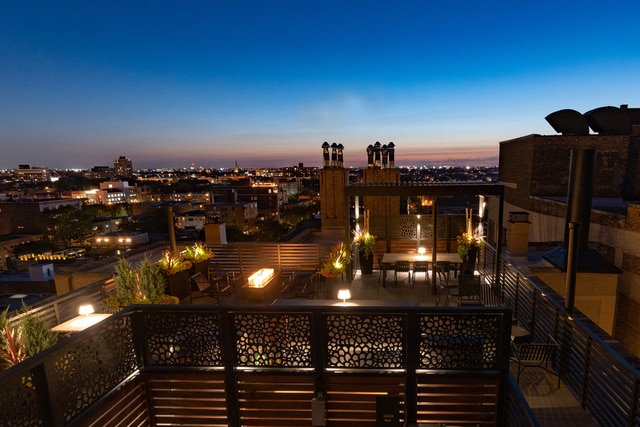 balcony featuring a city view