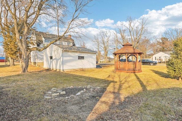 view of yard with a gazebo