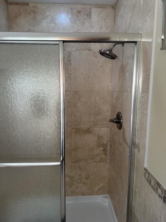 full bathroom featuring a shower stall