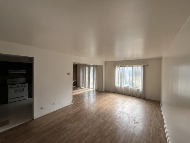 spare room with wood finished floors