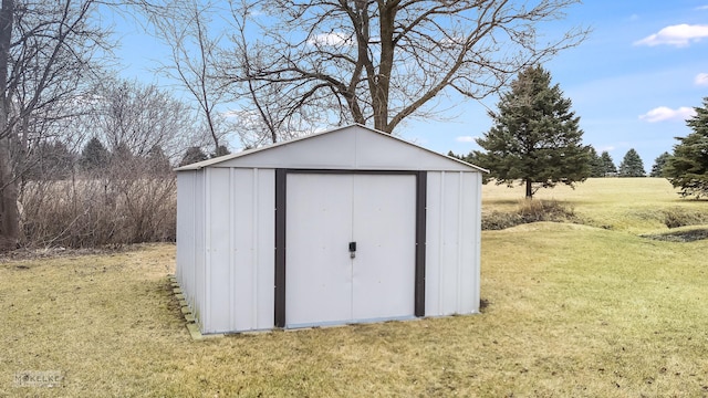 view of shed